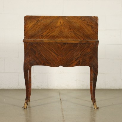 French Rococo Drop-Leaf Secretaire Bronze Sessile Oak France 18th Cent