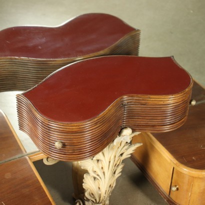 Dresser Art Deco Veneered Wood Maple Back-Treated Glass Italy 30s 40s