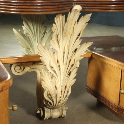 Dresser Art Deco Veneered Wood Maple Back-Treated Glass Italy 30s 40s