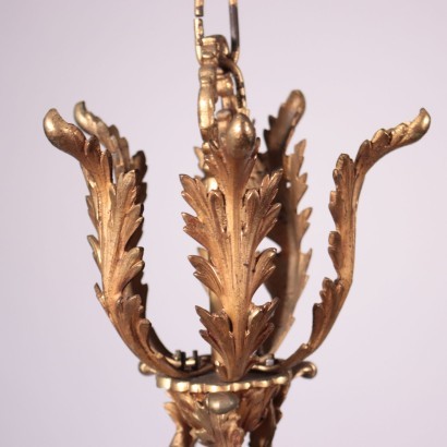 Kronleuchter Bronze Keramik - Italien XX Jhd