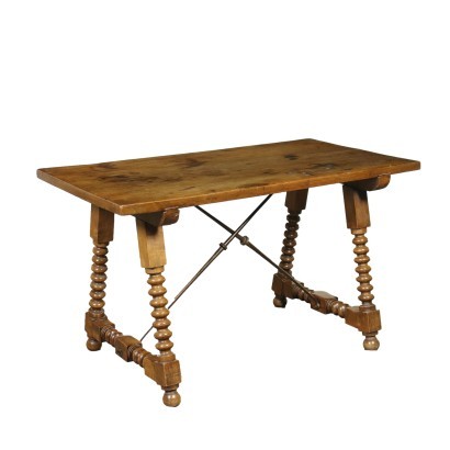 Spanish Table Made With Ancient Woods Walnut Sapin 20th Century