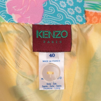 kenzo, falda, falda de seda, seda, segunda mano, moda, falda de flores Kenzo