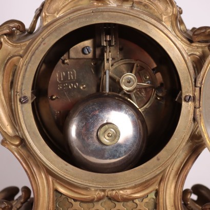 Pendule de Comptoir Rococo Bronze Doré - France XIX Siècle