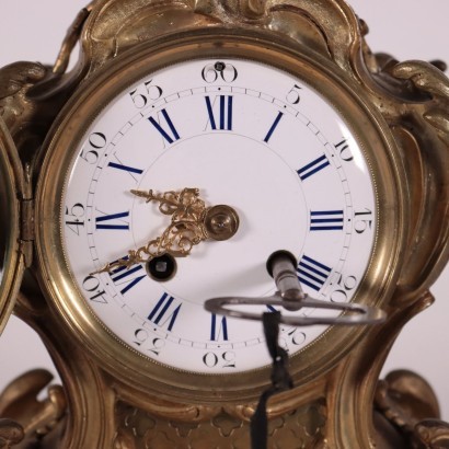 Table Clock Gilded Bronze France 19th Century