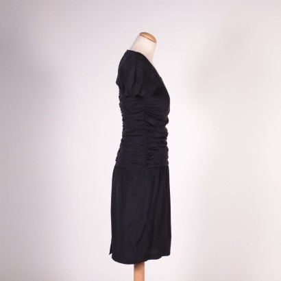 Vintage Max Mara Balck Dress Silk Italy 1980s-1990s