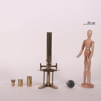Brass Laboratory Microscope Mahogany London 19th Century