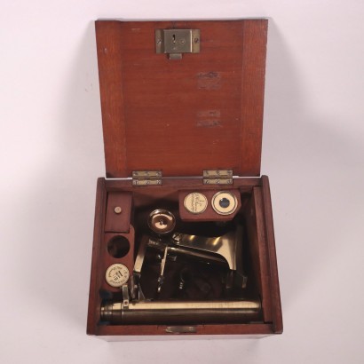 Brass Laboratory Microscope Mahogany London 19th Century