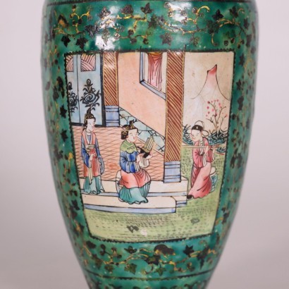 Pair of Baluster Vases Copper Enamel China 19th Century