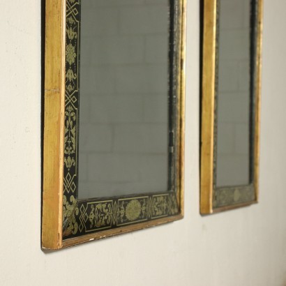 Pair Of Mirrors Queen Anne Mirror Wood England 19th Century