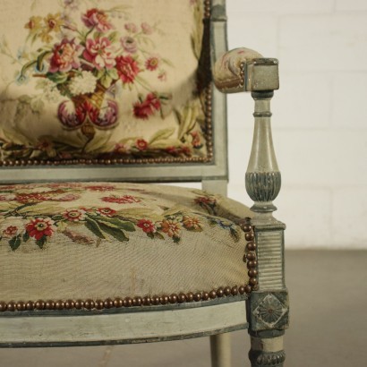 Antik, Sessel, antike Sessel, antiker Sessel, antiker italienischer Sessel, antiker Sessel, neoklassischer Sessel, Sessel aus dem 19. Jahrhundert, Sessel Napoleon III Frankreich