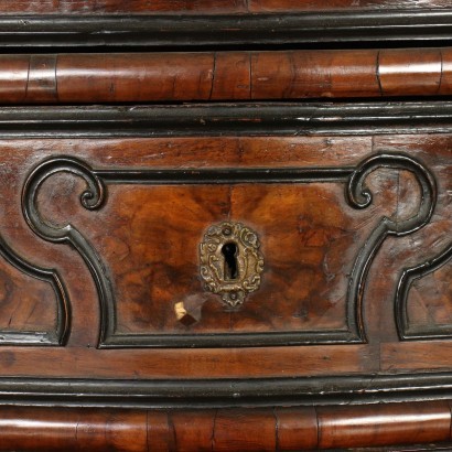 Trumeau Barocchetto Walnut Poplar Mirror Lombardy Italy Mid 1700