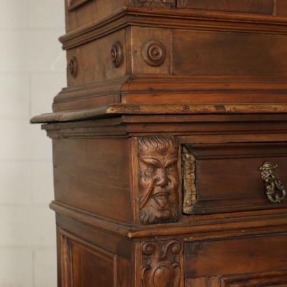 Cupboard Made WIth Ancient Wood Walnut Poplar Italy 20th Century
