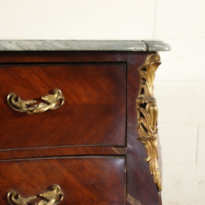 Dutch Rococo Chest Of Drawers Oak Brass Marble Holland 18th Cemtury
