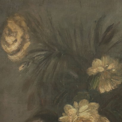 arte, arte italiano, pintura italiana del siglo XIX, Naturaleza muerta con flores y loro