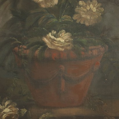 Still Life With Flowers And Parrot Oil On Canvas 19th Century