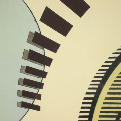 Mischtechnik auf Hartfaserplatte von Nevio Bedeschi 1969