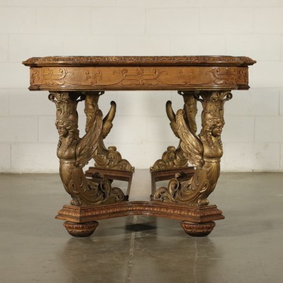 antiguo, mesa, mesa antigua, mesa antigua, mesa italiana antigua, mesa antigua, mesa neoclásica, mesa del siglo XIX, mesa de estilo grande