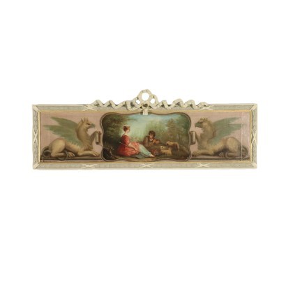 arte, arte italiano, pintura italiana del siglo XIX, Overdoor con pintura bucólica