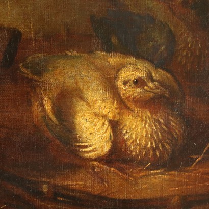 art, art italien, peinture italienne ancienne, Natura Viva avec des oiseaux dans le nid