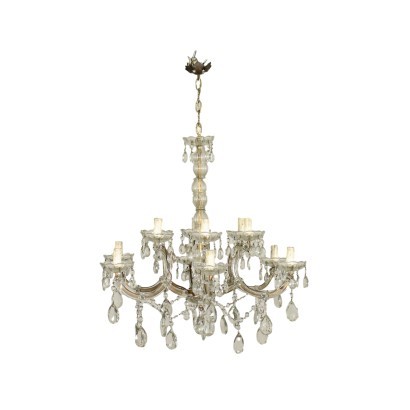 Chandelier In the Style of Maria Theresa Glass Italy 20th Century