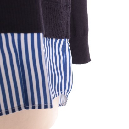 Marella Sport Striped Blue T-shirt Polyester Viscosa Italy