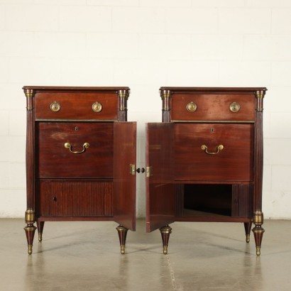 Pair Of Side Tables George IV Brass Mahogany England Early 19 Century