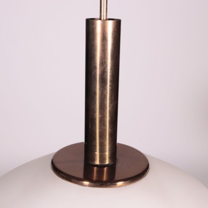 Lamp Brass Enamelled Aluminium Opal Glass Italy 1960s