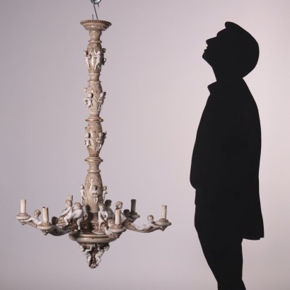 Glazed Ceramic Chandelier Italy 20th Century