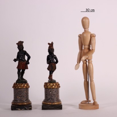 Paire de Petites Sculptures Sapin - Italie XIX Siècle