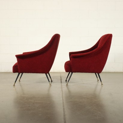 antigüedades modernas, antigüedades de diseño moderno, sillón, sillón de antigüedades modernas, sillón de antigüedades modernas, sillón italiano, sillón vintage, sillón de los años 60, sillón de diseño de los años 60, Par de sillones de los años 50-60