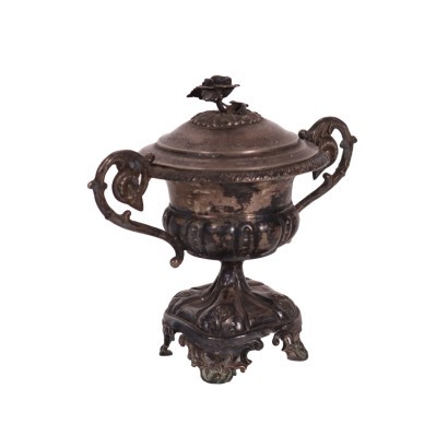 antiques, objects, antiques objects, ancient objects, ancient Italian objects, antiques objects, neoclassical objects, objects of the 19th century, Sugar bowl in Silver Lombard Veneto