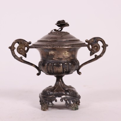 antiques, objects, antiques objects, ancient objects, ancient Italian objects, antiques objects, neoclassical objects, objects of the 19th century, Sugar bowl in Silver Lombard Veneto