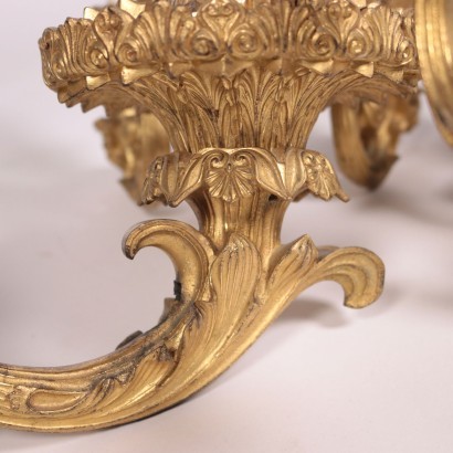 Pair of Wall Lights Gilded Bronze Italy 19th-20th Century