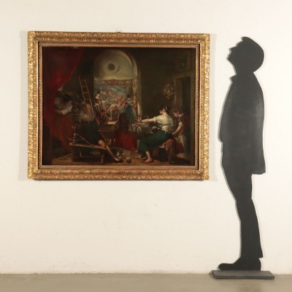 arte, arte italiana, pittura ottocento italiana,Le Filatrici La favola di Aracne,Le Filatrici (La favola di Aracne)