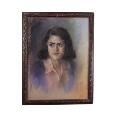 Portrait of A Young Woman Pastel on Paper 20th Century