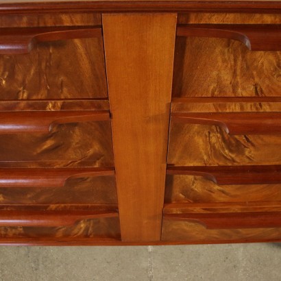 Chest Of Drawers Mahogany Burl Veneer Solid Wood Argentina 1950s