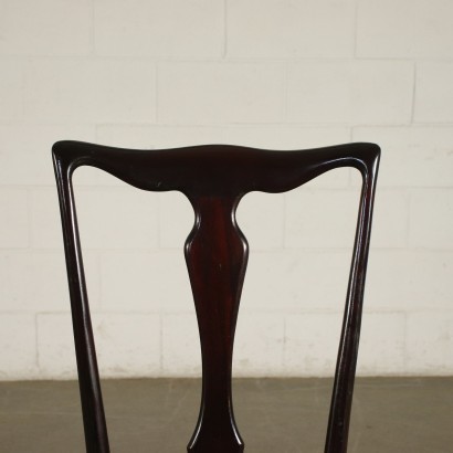 Gruppe von 6 Stühlen Holz Kunstleder Italien 1950er-1960er
