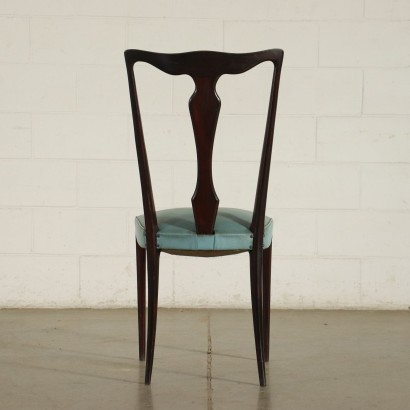 Gruppe von 6 Stühlen Holz Kunstleder Italien 1950er-1960er