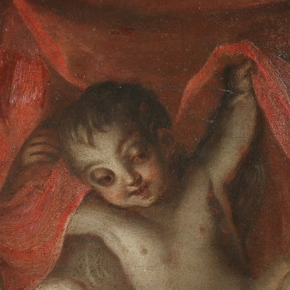 art, art italien, peinture italienne ancienne, Enfant Jésus endormi avec des anges
