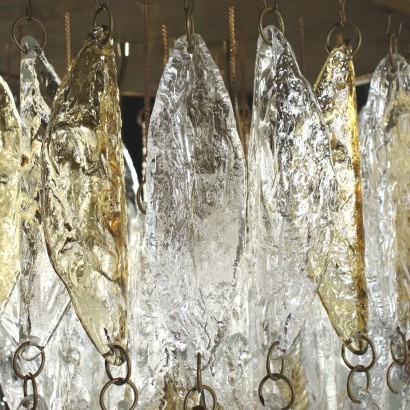 Deckneleuchte Glas Messing - Italien 1960er-1970er