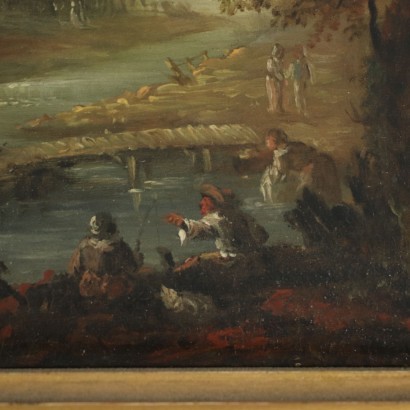 art, art italien, peinture italienne du XIXe siècle, Paysage avec personnages