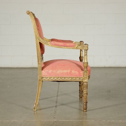 antique, fauteuil, fauteuils antiques, fauteuil antique, fauteuil italien antique, fauteuil antique, fauteuil néoclassique, fauteuil du XIXe siècle, Paire de fauteuils de style néoclassique