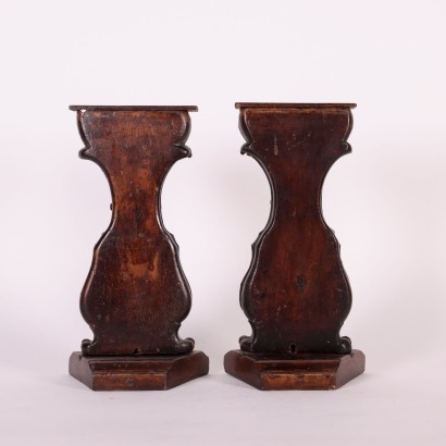 Pair Of Carvings Wood Italy 18th Century