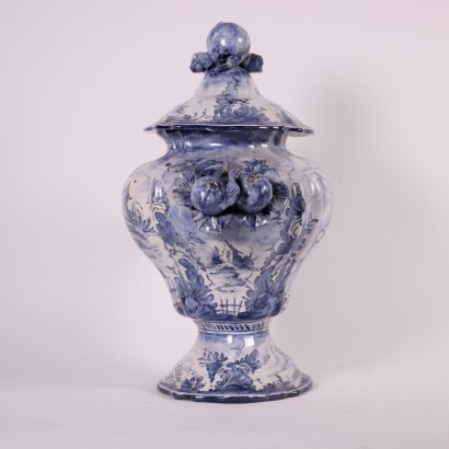 Antiquitäten, Vase, antike Vasen, antike Vase, antike italienische Vase, antike Vase, neoklassizistische Vase, Vase des 19. Jahrhunderts, Keramikvase Savona Manufacture