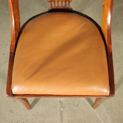 antigüedad, silla, sillas antiguas, silla antigua, silla italiana antigua, silla antigua, silla neoclásica, silla del siglo XIX, par de sillas de nogal estilo imperio
