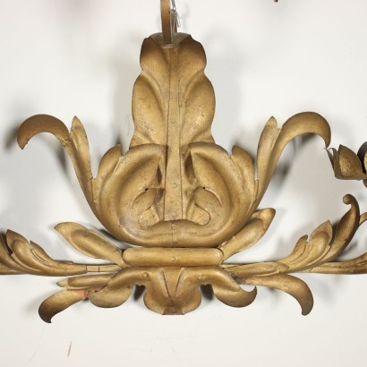 Pair of Wall Lights Gilded Metal Shear Plate Italy 19th Century