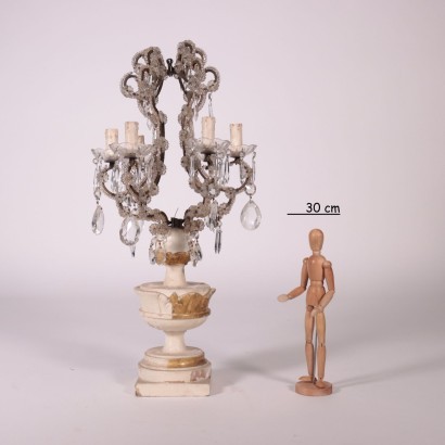Lampe à Moulinet Bois Doré et Sculpté - Italie XIX Siècle