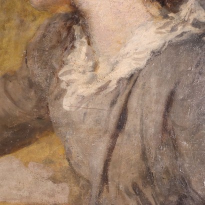 Mujer joven, con, ovillo de lana