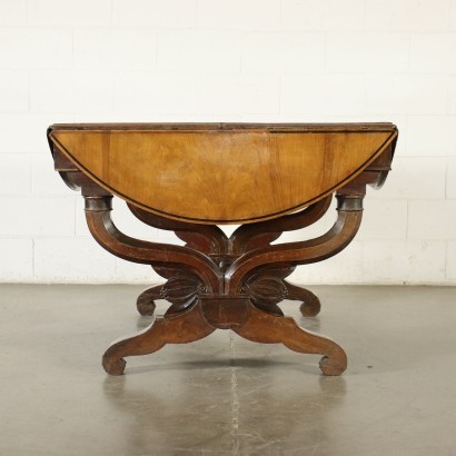 antiguo, mesa, mesa antigua, mesa antigua, mesa italiana antigua, mesa antigua, mesa neoclásica, mesa del siglo XIX, mesa del siglo XIX con alas que se abren