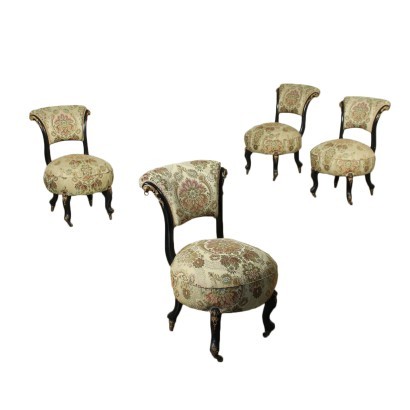 antiguo, silla, sillas antiguas, silla antigua, silla italiana antigua, silla antigua, silla neoclásica, silla del siglo XIX, grupo de cuatro sillas Napoleón III